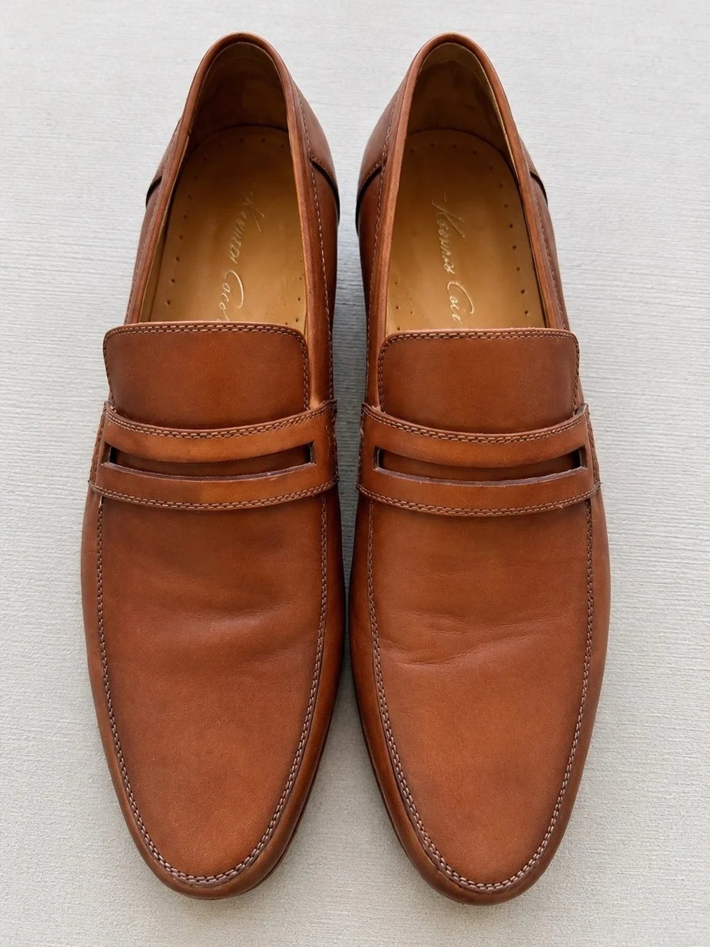 Kenneth Cole “Plug Of War”  Brown Leather Penny Loafers